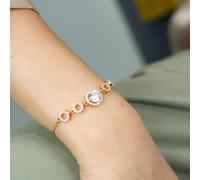 Large Round Zircon Adjustable Slider Bead Indian Bracelet The Colourful Aura Gold One Size