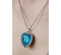 The Colourful Aura Large Titanic Blue Heart Zircon Vintage Diamond Pendant Necklace Blue One Size