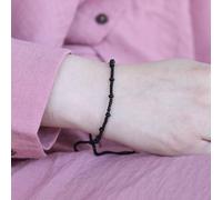 The Colourful Aura Mangalsutra Nazaria Everyday Black Beads Elegant Asian Indian Daily Bracelet Black 7.5 inches