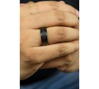 The Colourful Aura Men's 6mm Matt Black Buddhist Tibetan Spinner Prayer Rotating Monk Ring | Size: 6 The Colourful Aura Black 6