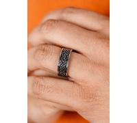The Colourful Aura Men's 8mm Celtic knot Stainless Steel Braided Unisex Wedding Band Ring in Black | Size: 10 The Colourful Aura Black 10