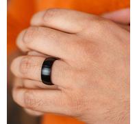 8mm Mens Matt Black Blue Silver Plain Tungsten Engagement Band Ring The Colourful Aura Black One Size