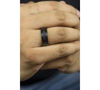 The Colourful Aura Men's 8mm Matt Black Rotating Buddhist Tibetan Spinner Prayer Monk Spinner Ring | Size: 10 The Colourful Aura Black 10