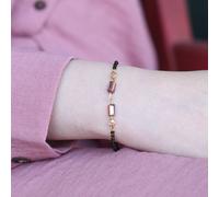 The Colourful Aura Minimalistic Black Beaded Crystal Slim Mangalsutra Bracelet Black One Size