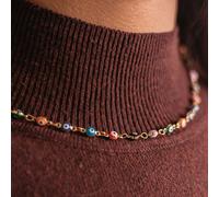 Multicolour Adjustable Evil Eye Turkish Boho Devil Eye Protection Necklace The Colourful Aura Gold 18 inches