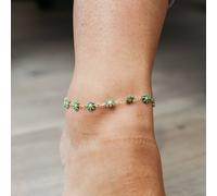 The Colourful Aura Women's Multicolour Flower Charms Summer Indie Boho Daisy Floral Adjustable Anklet in Turquoise | Size: 8 The Colourful Aura Turquoise 8