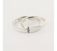 The Colourful Aura Ne Zha Adjustable Matching Couple Promise Ring Set In Silver Silver One Size