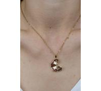 The Colourful Aura Women's Orange Pencil Peel Shavings Minimalist Teacher School Pendant Necklace in Brown