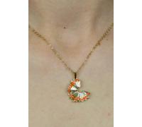 The Colourful Aura Women's Orange Pencil Peel Shavings Minimalist Teacher School Pendant Necklace