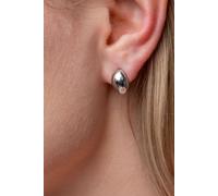 The Colourful Aura Women's Oval Half Ball Irregular Geometric Studs Earrings in Silver The Colourful Aura Silver One Size