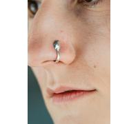 The Colourful Aura Oxidised German Silver Traditional Boho Gypsy Clip On Nose Pin The Colourful Aura Silver One Size