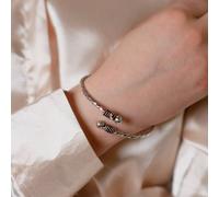 The Colourful Aura Oxidised Indian Tribal Silver Ethnic Boho Gypsy Open Kada Bangle Silver One Size