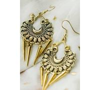 The Colourful Aura Oxidised Intricate Colourful Drop Jhumkis In Gold Gold One Size