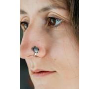 The Colourful Aura Oxidized German Silver Turtle Tortoise Clip On Non Pierced Nose Pin Silver One Size