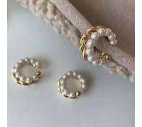 The Colourful Aura Women's Pearl Ear Cuff Climber Earring in Gold The Colourful Aura Gold One Size