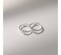 The Colourful Aura Pure Silver Adjustable Plain Heart Slim Silver Bohemian Bichiya Toe Ring Silver