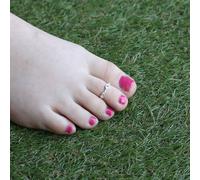The Colourful Aura Pure Silver Adjustable Slim Silver Bohemian Bichiya Toe Ring Silver One Size