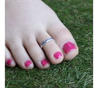 The Colourful Aura Pure Silver Blue Bohemian Indian Bichiya Slim Toe Ring Blue One Size