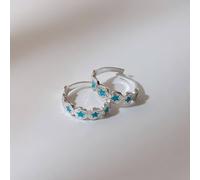 The Colourful Aura Pure Silver Blue Star Bohemian Indian Bichiya Slim Toe Ring Blue