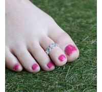 The Colourful Aura Pure Silver Blue Star Bohemian Indian Bichiya Slim Toe Ring Blue One Size