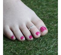 The Colourful Aura Pure Silver Blue Stone Bohemian Indian Bichiya Slim Toe Ring Silver One Size