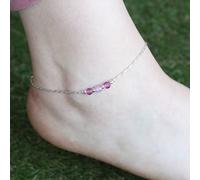 The Colourful Aura Pure Silver Colourful Beaded Summer Indie Boho Indian Payal Anklet Silver One Size