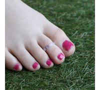 The Colourful Aura Purple Adjustable Pure Silver Bohemian Foot Toe Ring Purple One Size