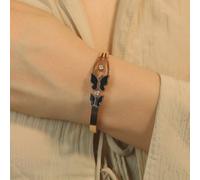 The Colourful Aura Rose Gold Dual Butterfly Slim Magnetic Design Bangle Bracelet Gold One Size