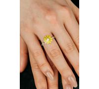 Rotating Sunflower Meditation Fidget Daisy Dainty Floral Ring The Colourful Aura Yellow One Size
