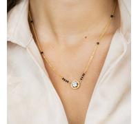 Round Black Beaded Zircon 18ct Gold Plated Asian Mangalsutra Pendant The Colourful Aura Gold One Size