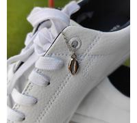 The Colourful Aura Sea Beach Cowrie Shell Dangle Shoe Lace Charm Sneaker Skate Accessories in Silver