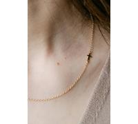 The Colourful Aura Silver And Gold Sideways Christian Minimalist Dainty Cross Charm Choker Necklace Gold One Size