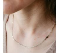 The Colourful Aura Silver And Gold Sideways Dainty Cross Minimalist Choker Necklace Silver One Size