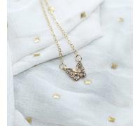 The Colourful Aura Silver And Gold Sparkly Zircon Butterfly Charm Dainty Pendant Necklace Gold One Size