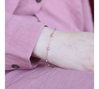 The Colourful Aura Women's Silver ball Charm Slim Gold plated Thread Bracelet | Size: 8 The Colourful Aura Silver 8