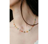 The Colourful Aura Silver Colourful Daisy Sun Flower Charms Indie Summer Boho Choker Necklace In Gold Gold 16 inches