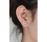 The Colourful Aura Women's Silver Gold Bar Geometric Line Staple stud Earrings The Colourful Aura Silver One Size