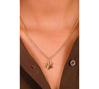 The Colourful Aura Silver Gold Cat Paw Dog And Kitten Lovers Animal Footprint Pendant Necklace Gold One Size