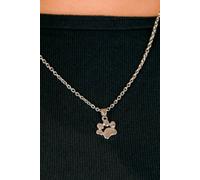 The Colourful Aura Silver Gold Cat Paw Dog And Kitten Lovers Animal Footprint Pendant Necklace Silver One Size