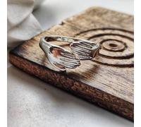 The Colourful Aura Silver Gold Hand Love Hugging Couple Adjustable Stackable Love Ring Silver One Size