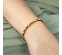 The Colourful Aura Slim Honeycomb Hexagonal Zircon Elegant Cutting Grain Bangle Bracelet In Gold Gold One Size