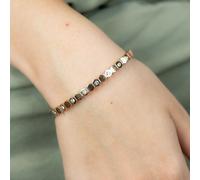 The Colourful Aura Slim Honeycomb Hexagonal Zircon Elegant Cutting Grain Bangle Bracelet In Rose Gold Rose Gold One Size