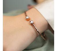 The Colourful Aura Slim Round Twist Rose Gold Minimalistic Thin Bracelet Bangle Gold One Size
