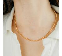 The Colourful Aura Small Gold Glass Pearl 16 Inches Everyday Unisex Beaded Choker Necklace Gold One Size