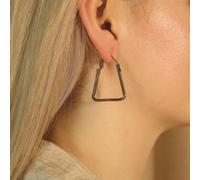 The Colourful Aura Women's Small Triangle Summer Beach Dainty Hoop Earring in Black The Colourful Aura Black One Size