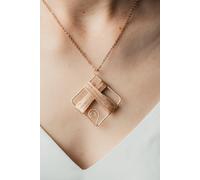 The Colourful Aura Square Wire Wrapped Rectangle Drop Earring In Rose Gold Rose Gold