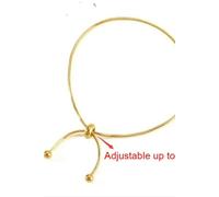 The Colourful Aura Stainless Steel Bow Knot Sliding Snake Chain Adjustable Anklet Bracelet In Gold Gold One Size