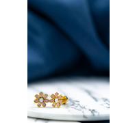 The Colourful Aura Stainless Steel Colourful Floral Stud Earring In Pink Pink One Size