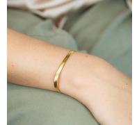 The Colourful Aura Stainless Steel Gold Cuban Link Flat Snake Gourmet Chain Layering Bracelet Gold One Size