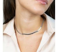 The Colourful Aura Stainless Steel Gold Cuban Link Flat Snake Gourmet Chain Layering Necklace In Silver Silver One Size
